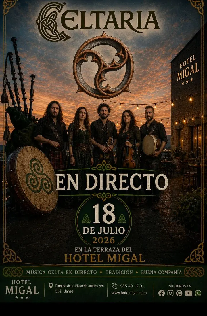Celtaria en directo en Terraza Hotel Migal el 18 de julio de 2026