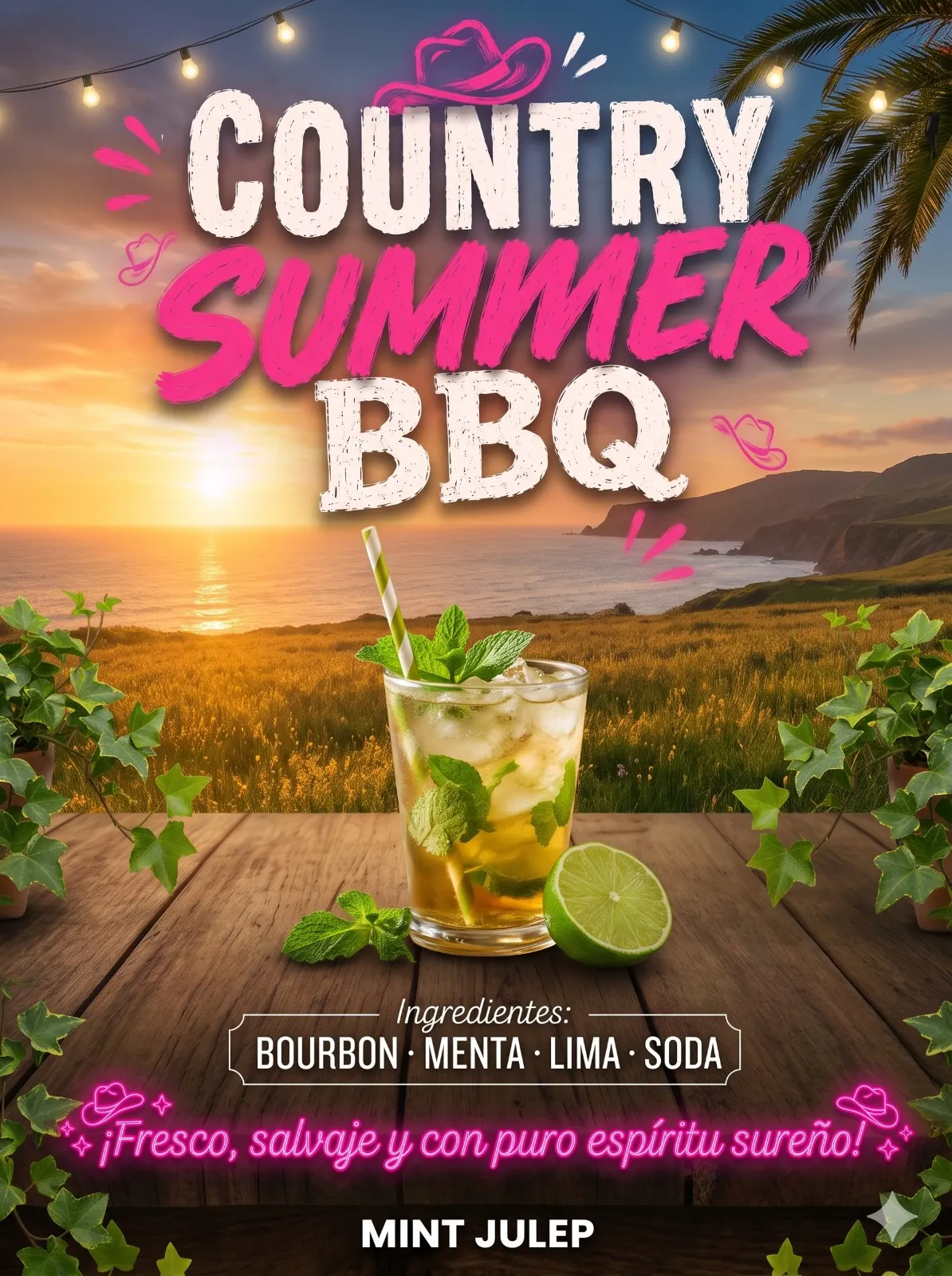 Mint Julep Country Summer BBQ Terraza Migal