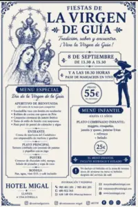 Fiestas de la Virgen de Guía en Hotel Migal: menú especial y mariachis el 8 de septiembre