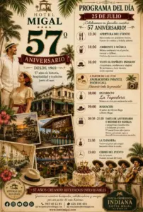 Programa del 57 aniversario de Hotel Migal el 25 de julio