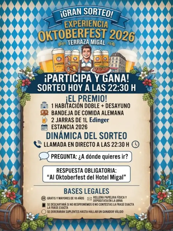 Sorteo de una experiencia Oktoberfest 2026 durante la 27 Sunset Party
