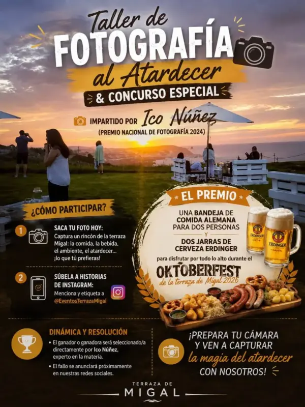 Taller y concurso de fotografía al atardecer con Ico Núñez en Hotel Migal