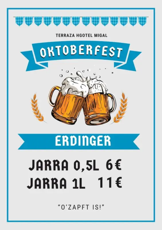 Precios de las jarras de cerveza Erdinger en el Oktoberfest de Hotel Migal