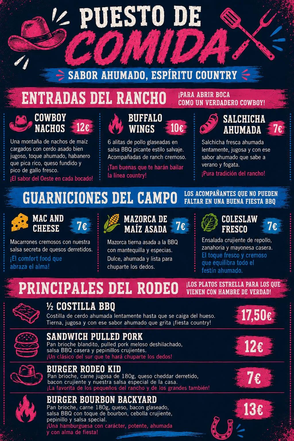 Puesto de comida Country Summer BBQ Hotel Migal